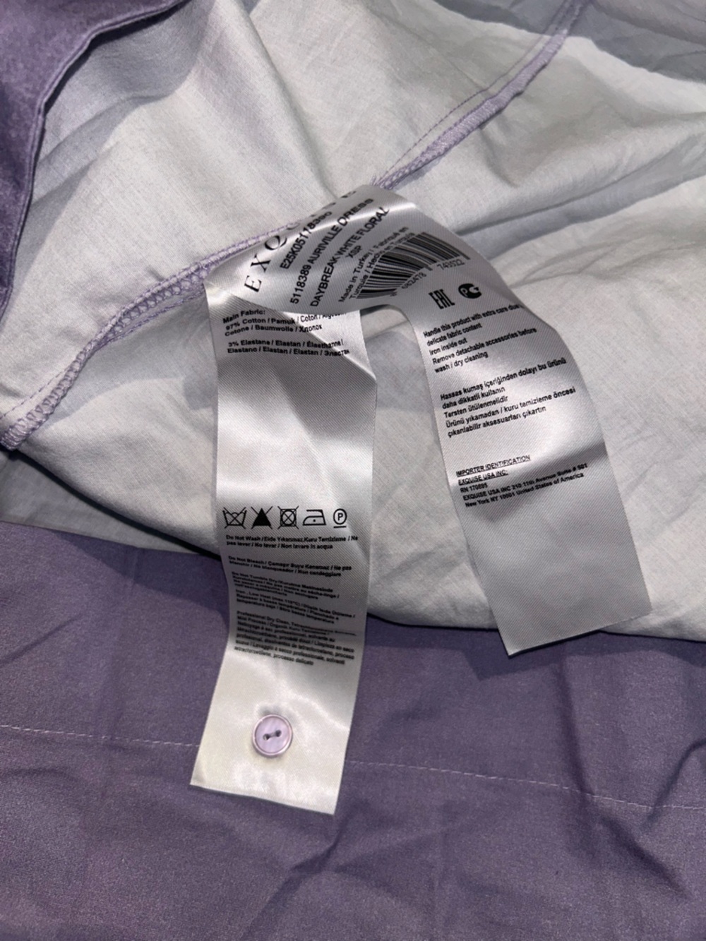 NWT Anthropology Exquise Tobie Shirt Dress Lavender Purple Floral Embellished - Picture 8 of 10
